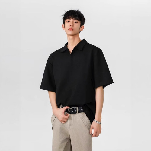 Summer New Product Old Money Style Men's Loose Casual Polo Shirt Short Sleeve T-Shirt Top Men's Cool and Refined Short Sleeve T