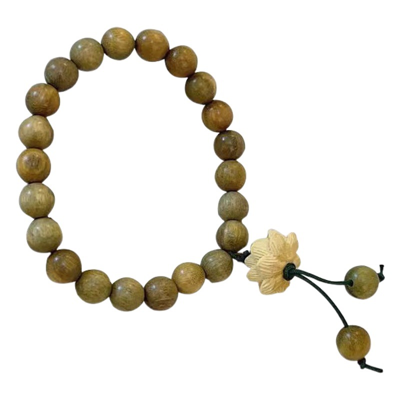 Nuevo verde sándalo madera negro flor de loto borla pulsera femenina verano nuevo chino nacional moda nicho diseño luz lujo diario