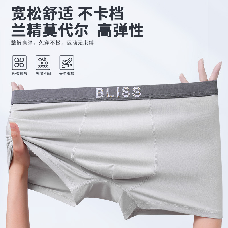 Summer Modal Men's Underwear Fat Plus Size Mid-high Waist Non-marking Boxer Deep-range Thin Four-corner Trousers Summer Modal Men's Underwear Fat Plus Size Mid-high Waist Non-marking Boxer Deep-range Thin Four-corner Trousers