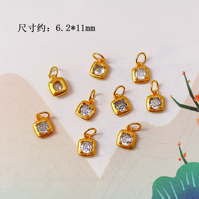 DIY Accessories S925 Silver Gold-Plated Small Drop Necklace Pendant Bracelet Charm Bead Spacer Loose Beads Jewelry Materials