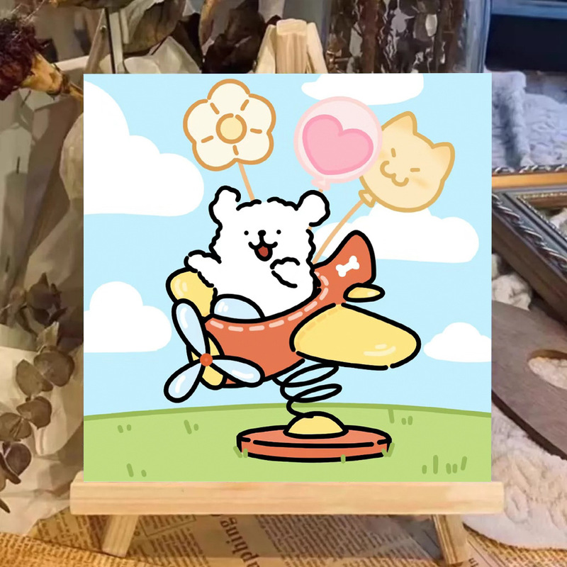 子猫デジタル油絵 diy 着色かわいい漫画動物手作り子供のシンプルな油絵装飾卸売|undefined