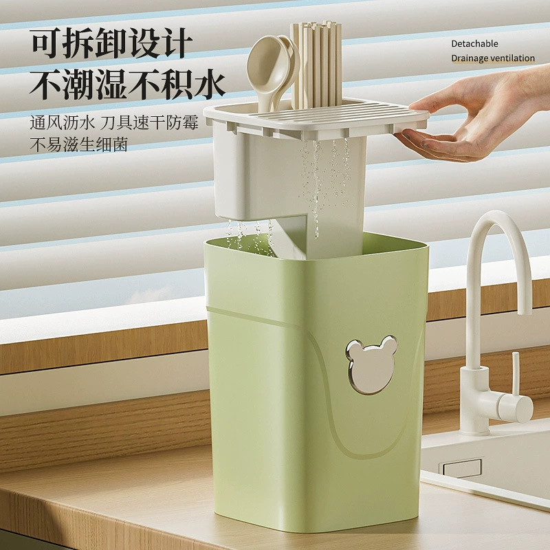 Kitchen light luxury knife stand, countertop multi-function chopsticks and knife stand integrated storage box Kitchen plastic kitchen knife stand