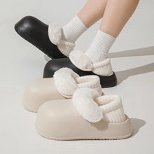 防水包跟棉拖鞋防水女士冬季室内家居厚底可拆卸情侣棉鞋男冬