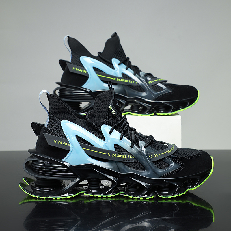 刀鋒鞋男時尚運動跑步鞋國潮老爹鞋子新款春夏休閒跨境大碼飛織鞋