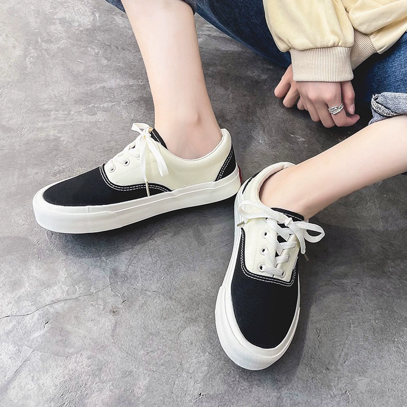 2024, весенние новые корейские стильные шикарные парусиновые туфли в тон для студенток, милые нишевые повседневные кроссовки