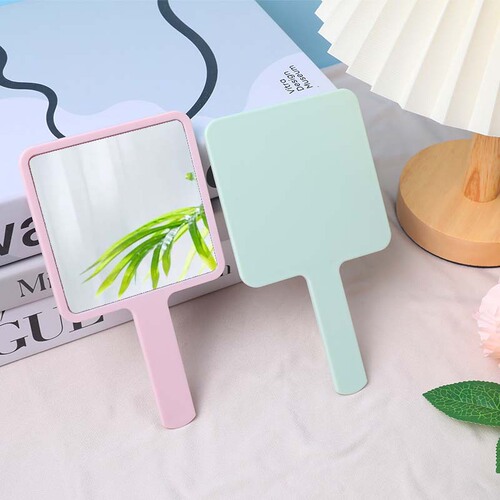 New 9*16 Handle Mirror Portable Convenient Handheld HD Beauty Makeup Mirror Plastic Makeup Mirror with LOGO Small Mirror