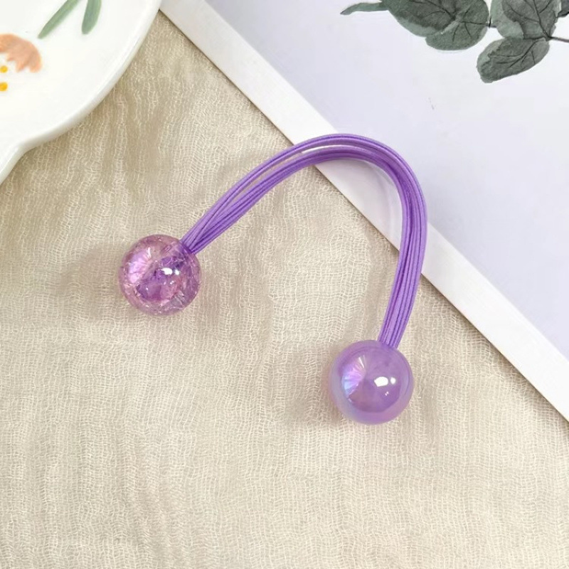 Coreana para niños explosión perla princesa doble anillo de cabello joyería para el cabello de la niña cuerda de cabello para el cabello de los estudiantes lindos tiras de goma