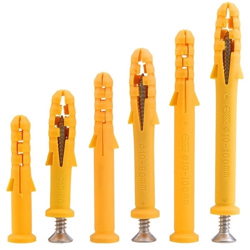 Combination of Yellow Croaker Nylon Plastic Expansion Screws, Stainless Steel Expansion Bolts, and Expansion Nails with diameters of M6/M8/M10