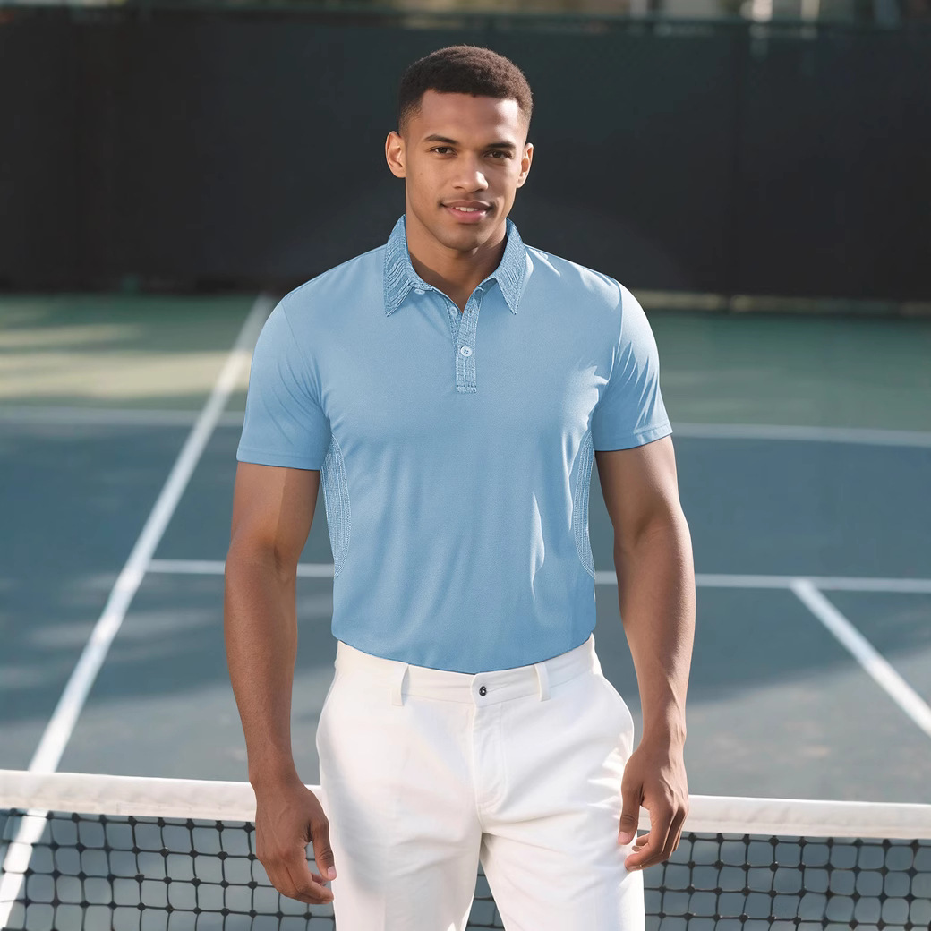 Nueva Camiseta Polo de Verano para Hombre, Estilo Europeo y Americano, de Algodón Perlado, Cuello Solapa Moderno, Corte Holgado Informal, Color Sólido, Manga Corta