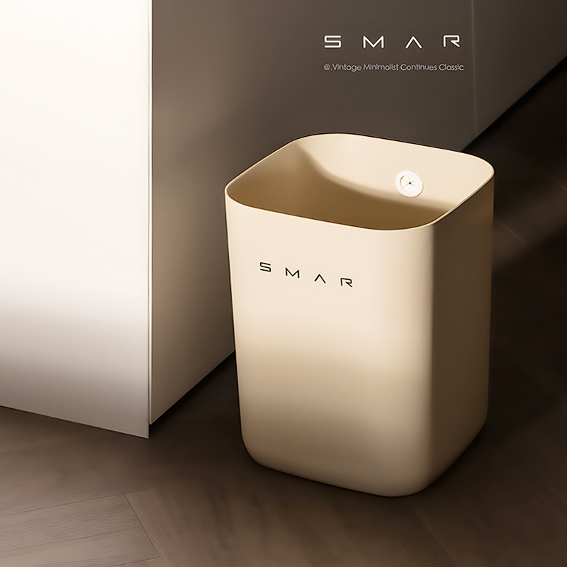 Square Trash Can for Home Kitchen, Bedroom, Large Open-Style Toilet, Study, Bedroom, Hotel Storage Bin, Plastic Waste