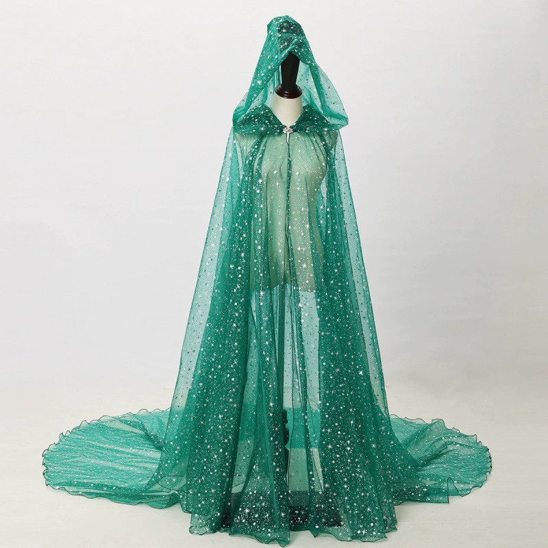 Shiny suit, black green red fuchsia trench coat with hood, halloween