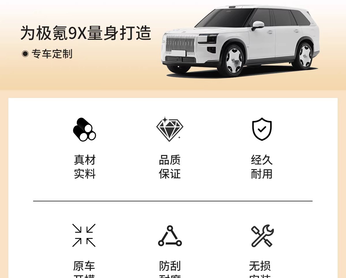 Suitable for Zeekr 9X Trunk Mat, Car Interior Special Full-Coverage Tpe Trunk Mat, Modified Decorative Accessories