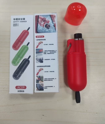 Seat Belt Cutter, Multi-Functional – Qəza çəkici - ac09-red-bare-metal-color-box-without-glass