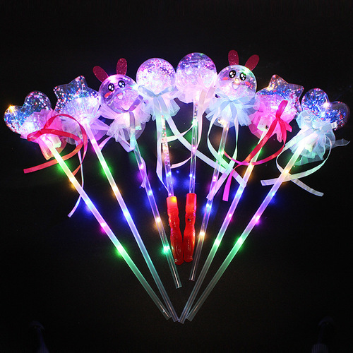 Bobo Ball Magic Wand Flash Princess Fairy Wand New and Strange Toy Children's Glow Stick Star Ball Street Stall Supply