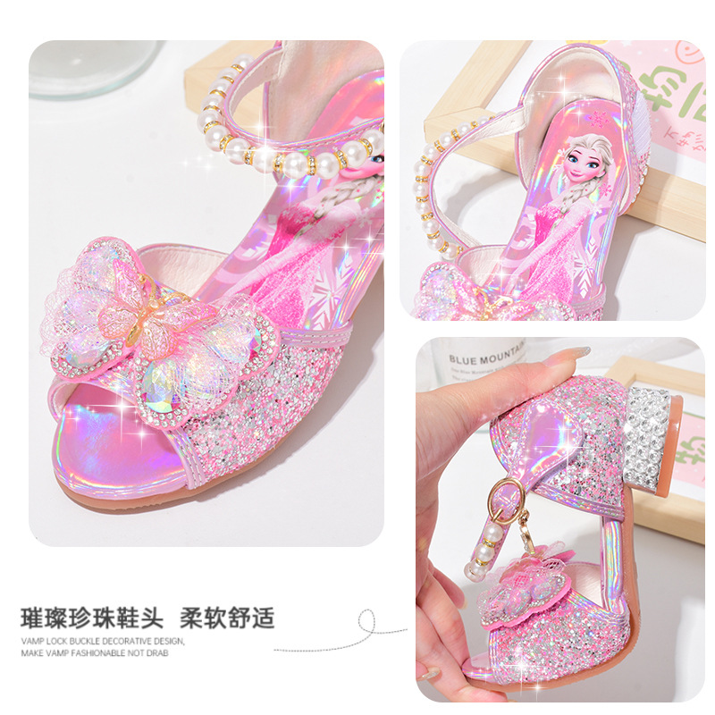 Sandalias de las niñas Aisha princesa zapatos de verano de fondo suave Niña Zapatos de cristal tacones altos para niños 2022 nueva moda