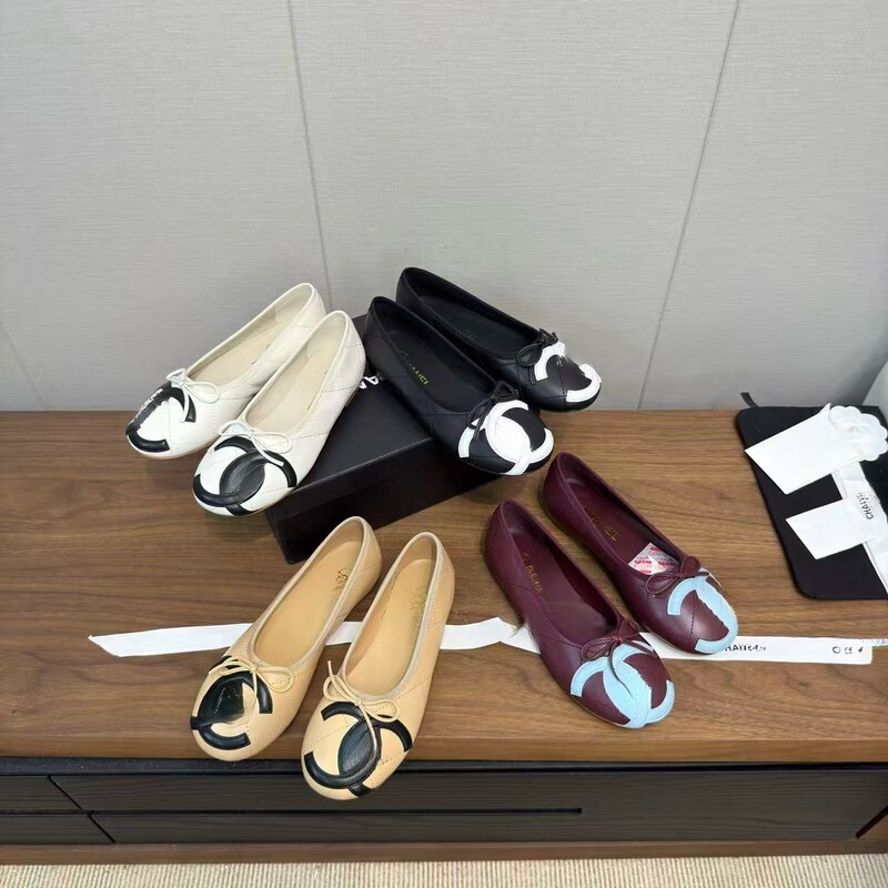 【High-end Version】2026 New Style Elegant Flat Shoes with Bowknot, Genuine Leather Shallow-Heel Ballet Flats