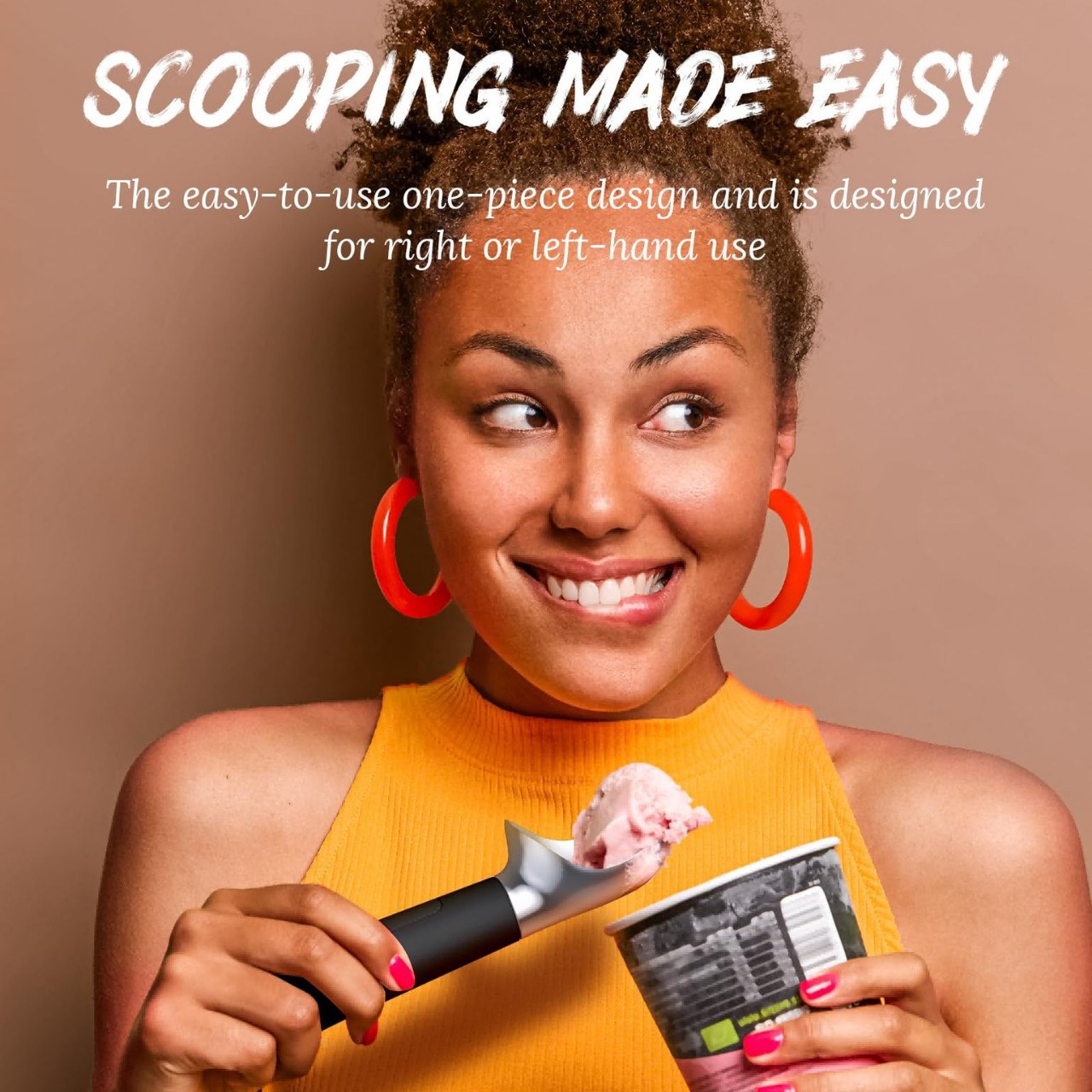 Cuchara para Helado Eléctrica con Calentamiento Automático, Cuchara para Helado, Cuchara para Paletas Heladas, Mango Doméstico, Creativo, Negro