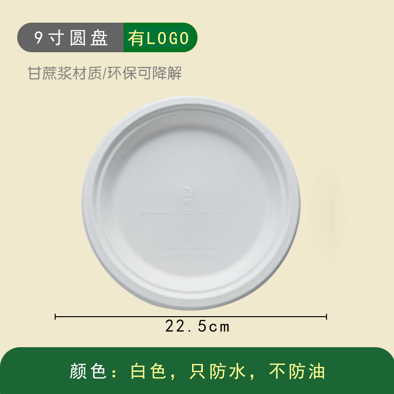BPI-Certified Budget Paper Plates – 6/7/8/9/10 inch White Sugarcane Pulp Platters
