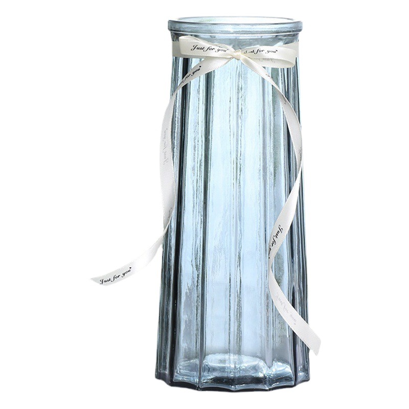 Flor nórdica florero de vidrio hidropónico hogar sala de estar decoración ins estilo florero rosa de alto grado