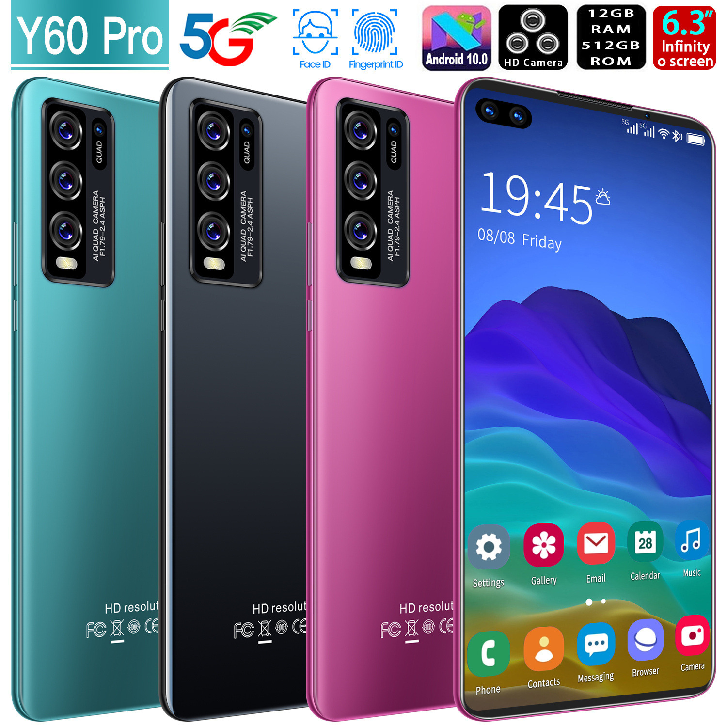 新款Y60Pro安卓手机5.99寸ips屏跨境智能手机海外现货代发