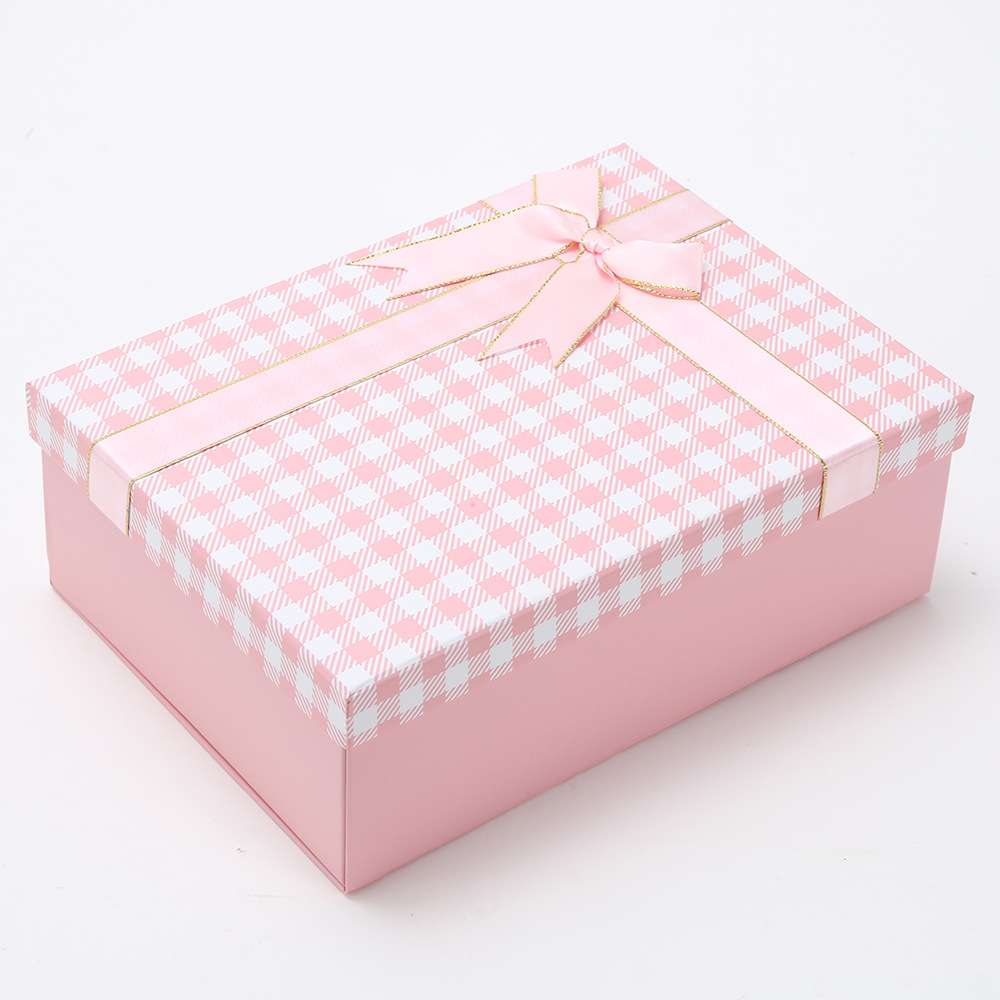 Caja de regalo plegable de una pieza, caja de regalo de vacaciones, caja de regalo de tapa, caja de regalo de arco de tapa, caja de regalo de vacaciones en stock