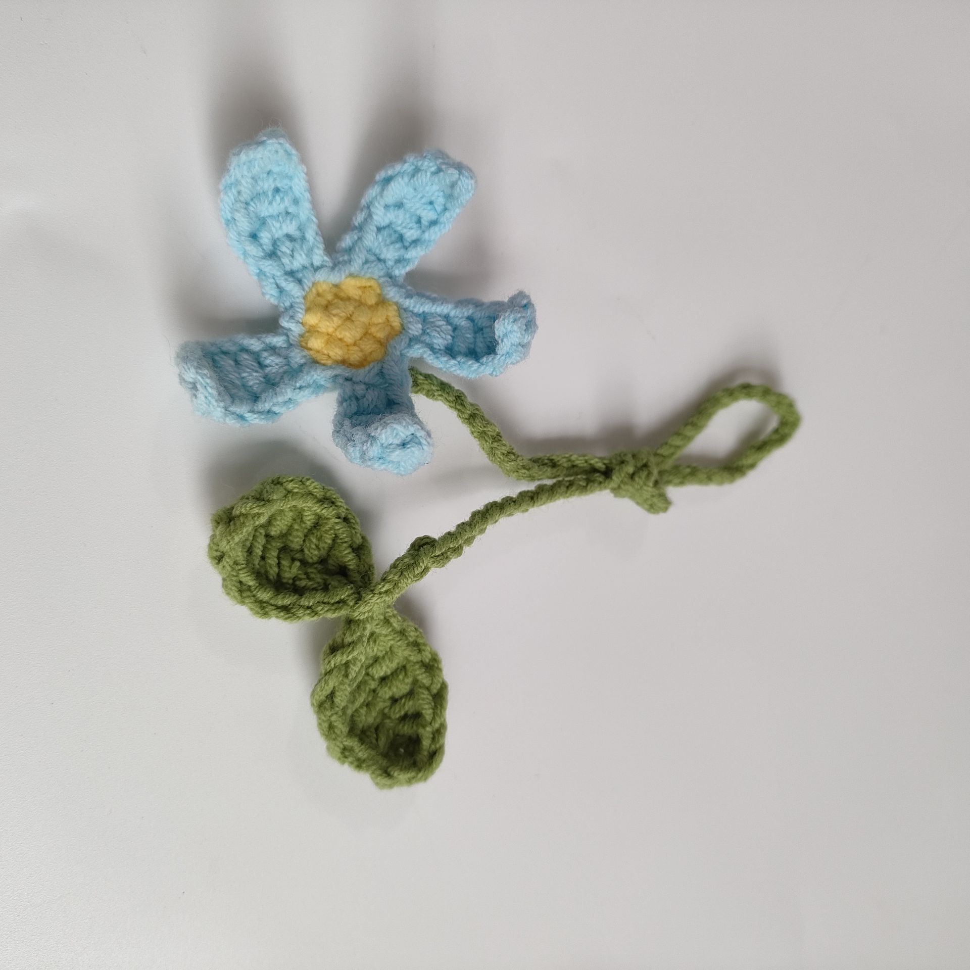 Hecho tejida a mano planta de lana bricolaje llavero girasol Camelia pequeña bolsa colgante producto terminado