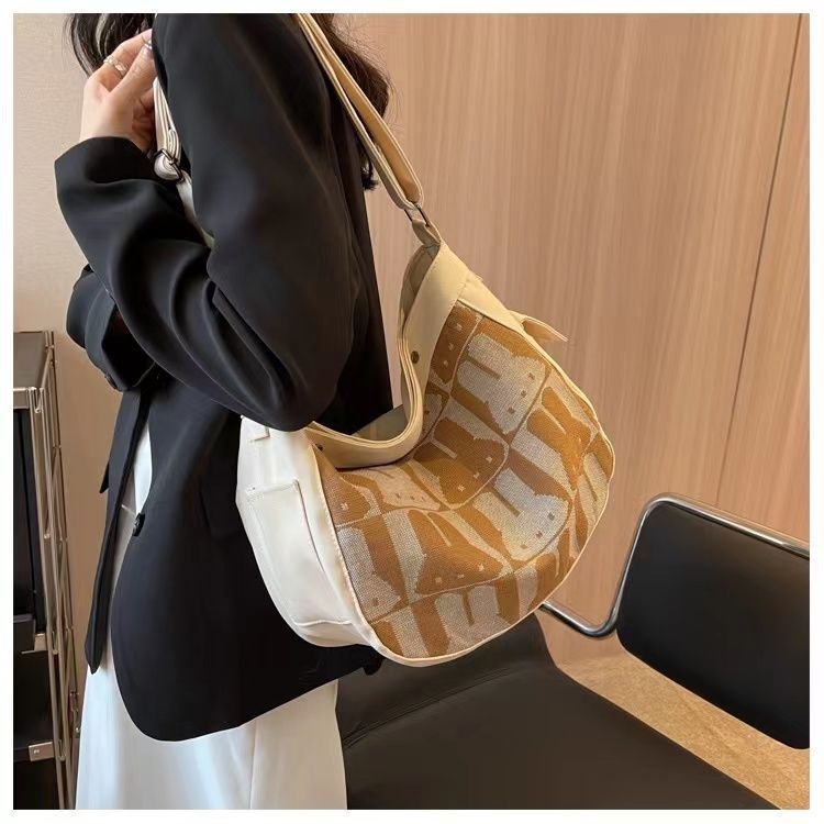 女性用の大容量キャンバスバッグ、トレンディな新しいファッションウサギのクロスボディバッグ、大学生の授業用布バッグ、女性用の耐久性のあるバッグ|undefined