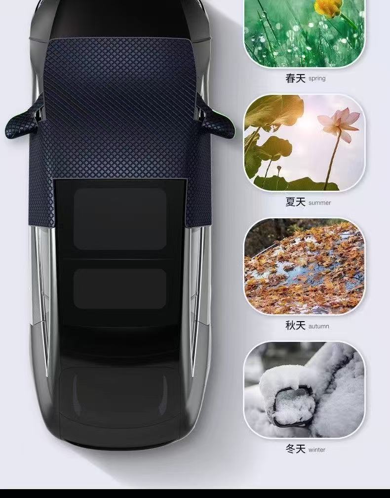 Extended three-window Oxford cloth car cover, sunshade, thickened for snow, frost, and freeze protection
