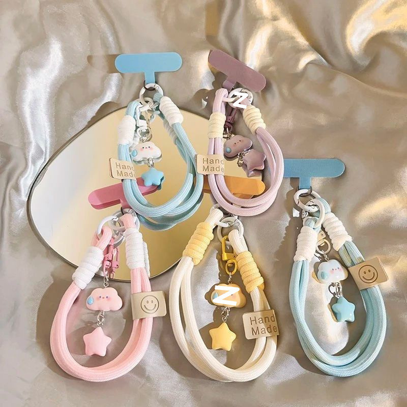 Silent Cloud Star Mobile Phone Lanyard Wristband Short Camera Hanging Chain Pendant Keychain Universal Hand Strap Silent Cloud Star Mobile Phone Lanyard Wristband Short Camera Hanging Chain Pendant Keychain Universal Hand Strap