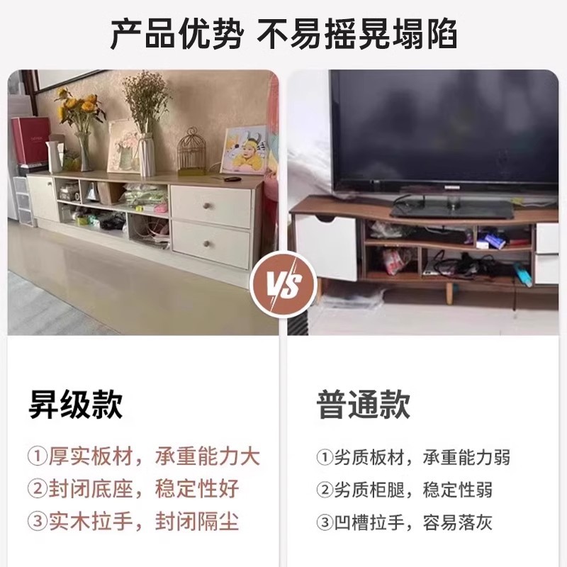 Gabinete de televisión sala de estar doméstica moderna y simple para alquiler de viviendas pequeñas 2025 nuevo gabinete de televisión de piso de dormitorio