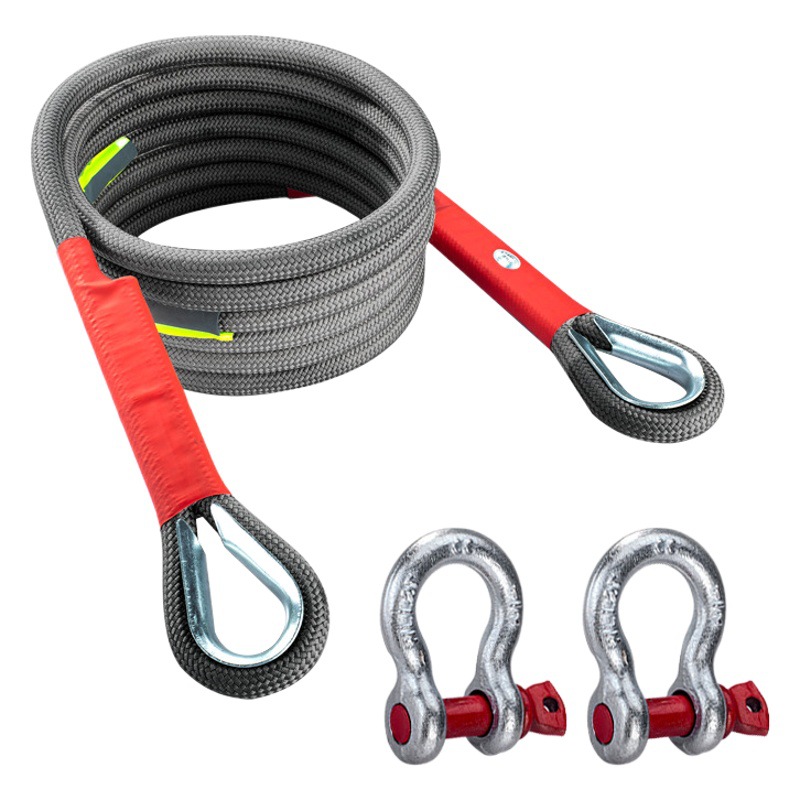 Car Towing Rope, Outdoor Camping and Hiking Safety Rope, Car Pulling Rope, Rescue Rope, U-Shaped Steel Buckle, Polyester Rope, Traction Rope