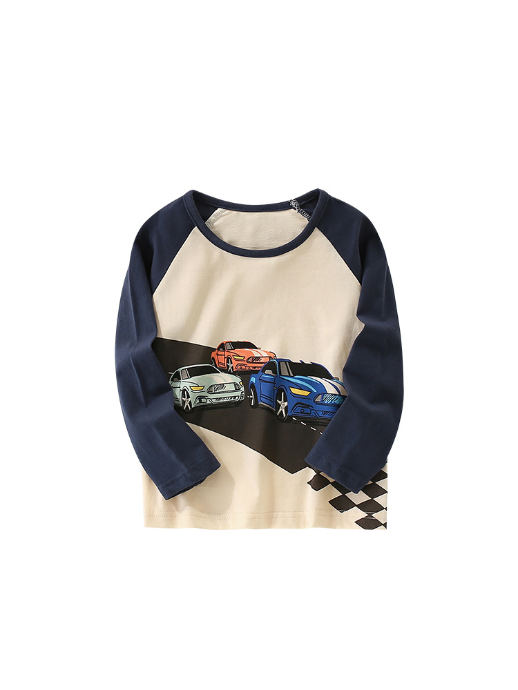 Camiseta de niño malwee transfronteriza otoño e invierno nueva camisa de fondo para niños europeos y americanos cuello redondo camiseta casual de manga larga