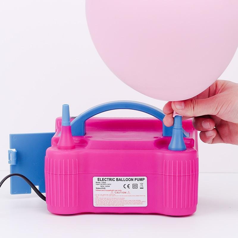 Bomba de globo eléctrica inflada Bomba de globo inflada de doble agujero inflador de globo inflador automático para casa de boda máquina de soplado de globo