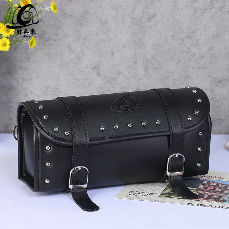 黑色机车挂包摩托车左右侧箱包大容量收纳包骑行挂钩包斜挎背包