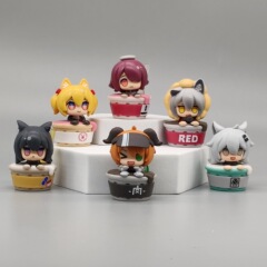 6つのクリエイティブなティーカップオーナメント、6つの絶妙なハンドメイドオーナメント、6つのハンドメイドオーナメント、車用オーナメントのクロスボーダーセット