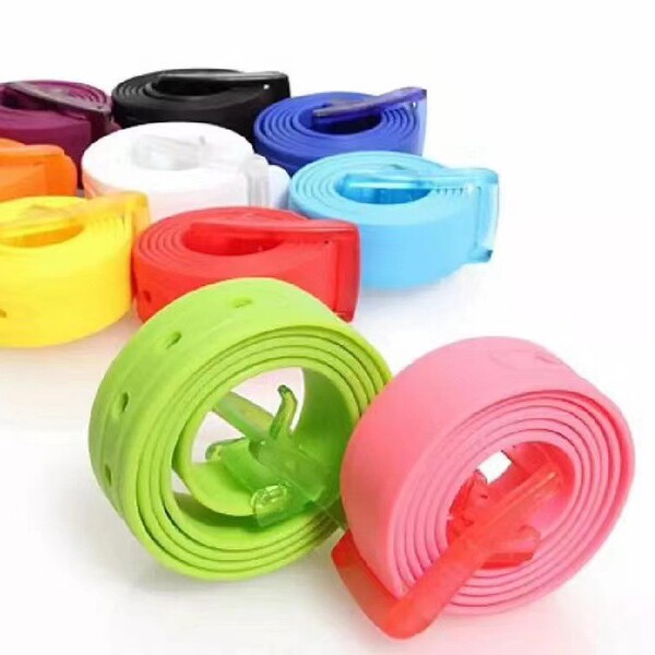 quality plastic silicone universal solid color belt for men and…
