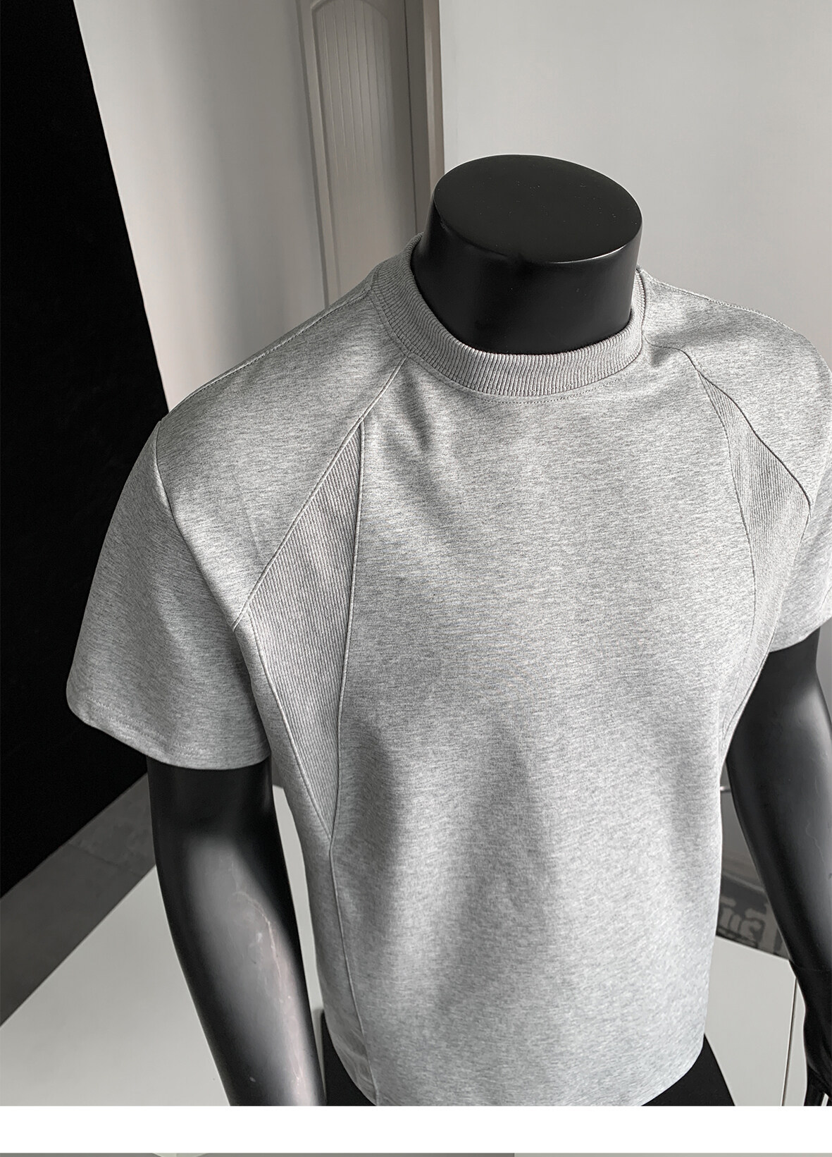 Herren-T-Shirt mit kurzen Ärmeln, schwerer Rundhalsausschnitt, entspannte Passform, atmungsaktive Polyester-Baumwollmischung, lässiges Sommer-T-Shirt für den Alltag (Grau/)_voghion.com