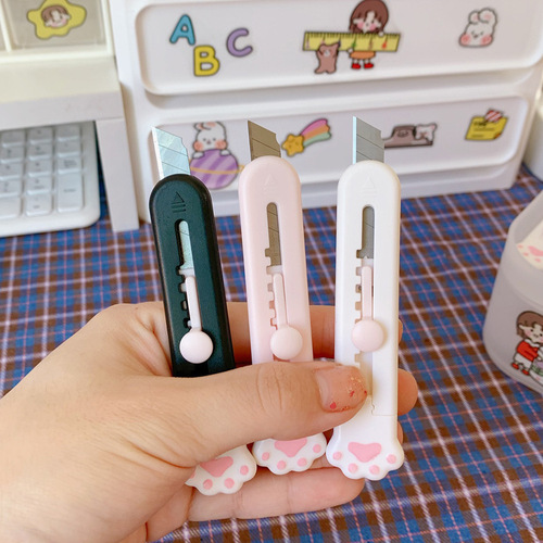 Mini Portable Cat Paw Craft Knife Unboxing Small Knife Paper Cutting Knife Wallpaper Knife Handmade Knife Student Multi-use Cute