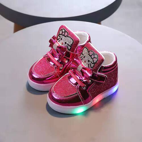 Spring/Summer 2025: Girls' Princess Shoes with Rhinestones, Breathable & Glowing; Kids' Shoes – Sports and Casual Styles
