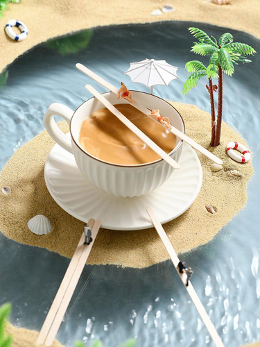 Aishangla independent bamboo coffee stirring stick hot drink disposable stirring stick milk powder honey stirring stick wholesale