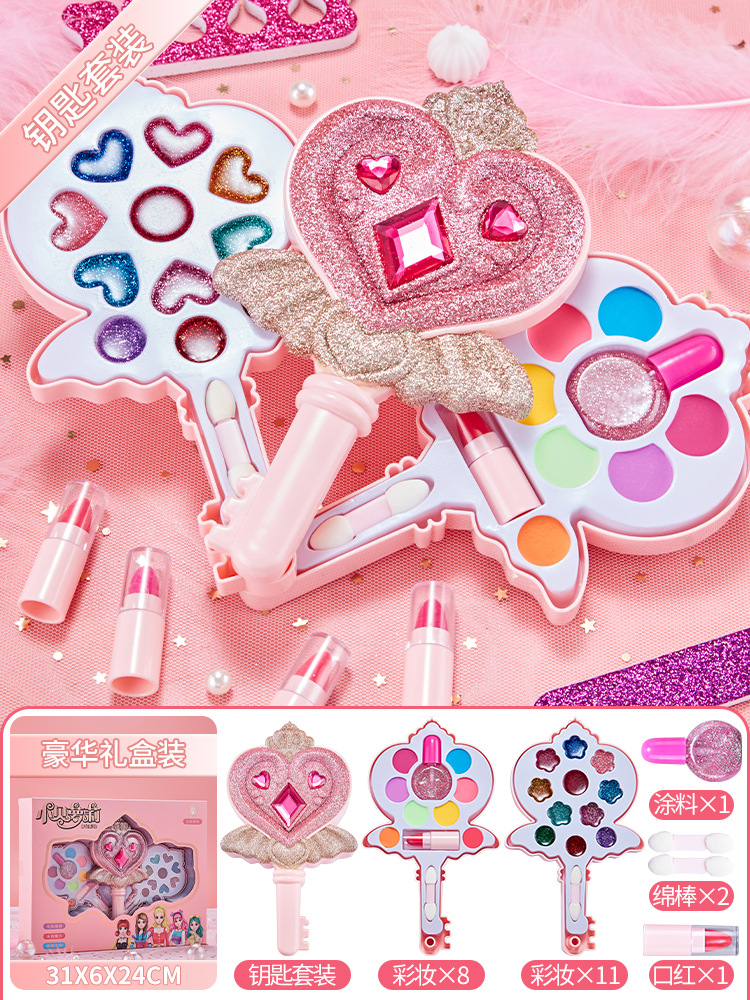 Cosméticos para niños al por mayor, caja de maquillaje no tóxica, aceite, lápiz labial, juguete, traje especial para niñas de 3-6 años, juego de casa 4-5