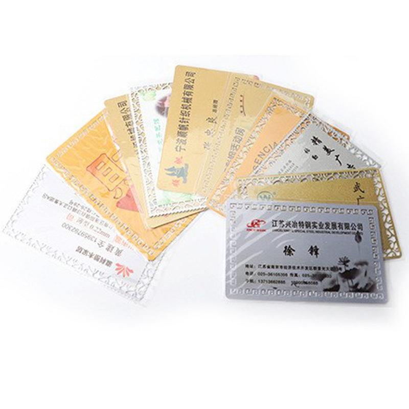 Thermal transfer blank business card hollow Lace Metal business card metal VIP membership card piece high quality golden business card