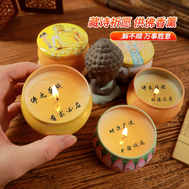 Тибетское Слово Молитва Будда Молитва Ароматерапия Свеча Оптовая Будда Предпоклонение Масло Свеча Храм Будды Свеча Дом