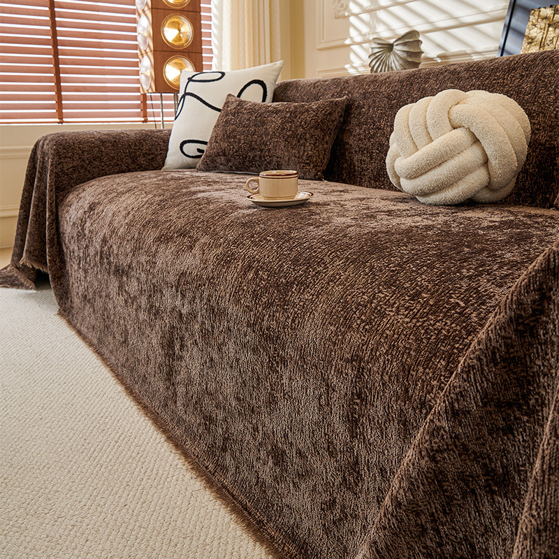Modern Simple Style Sofa Cover Cloth Solid Color Sofa Cushion Chenille One-Piece Sofa Towel Full Cover Cross-Border Amazon