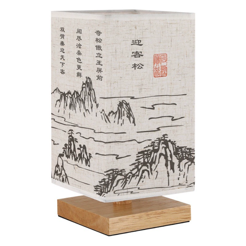Китайский стиль ночник каллиграфия настольная лампа прикроватная тонкая золотая Ретро Простой Древний Стиль Спальня Кабинет ночник темперамент