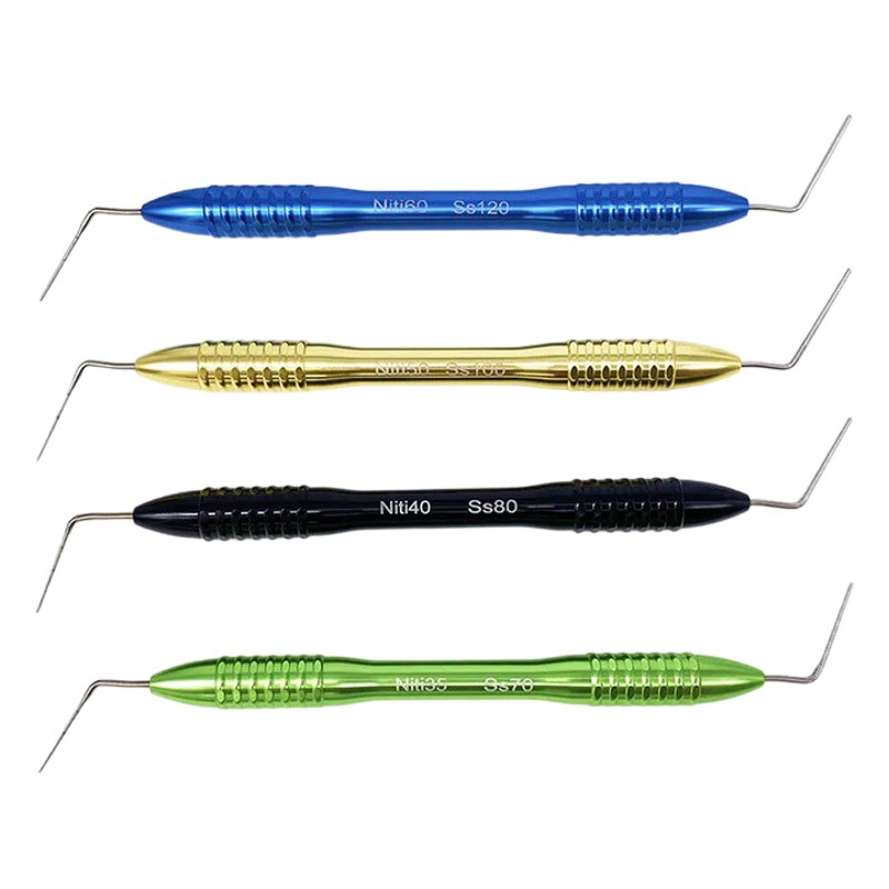 Instrumentos dentales, juego de herramientas de restauración estética de resina oral, moldeador, rellenador, recortador de doble punta, protector de encías