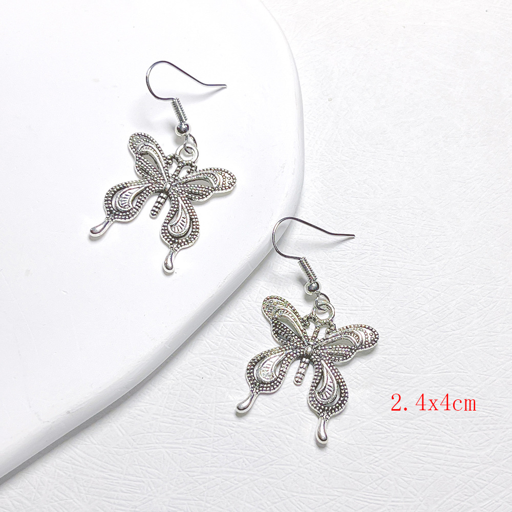 1 Par Lindo Mariposa Metal Pendientes De Gota display picture 7