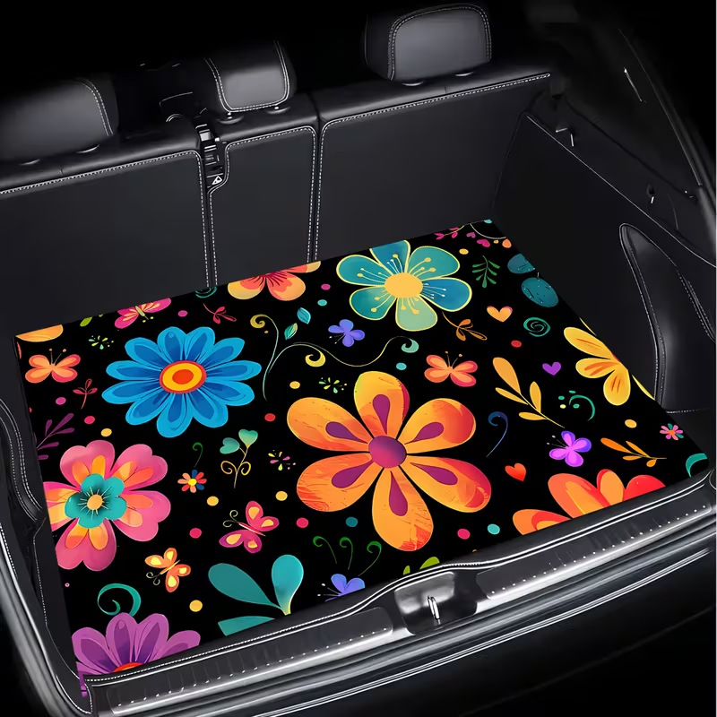 Cross-border best-selling fresh floral car trunk mat, interior decoration mat, dirt-resistant, easy to clean, dust-proof mat