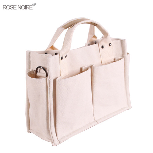 Factory Direct Supply Canvas Bag Casual Women's Handbag Shoulder Bag Lady Large Capacity Multi-Pocket Bag Crossbody Bag