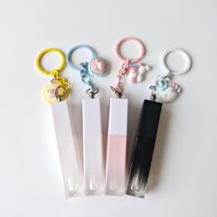 スポット 3 ミリリットルピンクグラデーションスクエアリップグロスチューブ韓国スタイルの吊り下げチェーン diy リップ釉薬コンシーラーメイクアップ包装材料